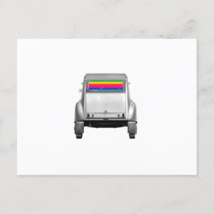 Car + rainbow postcard