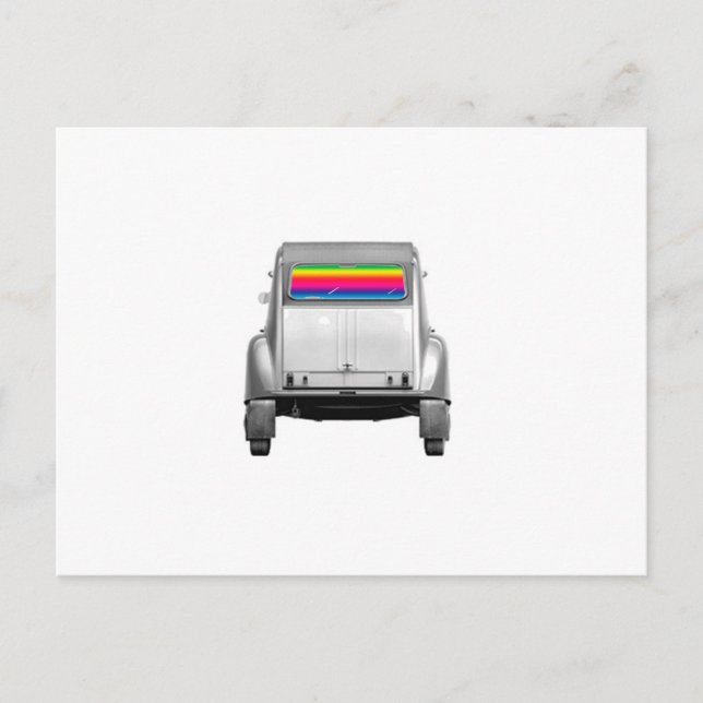 Car + rainbow postcard (Front)