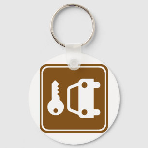 Car Rental Highway Sign Key Ring