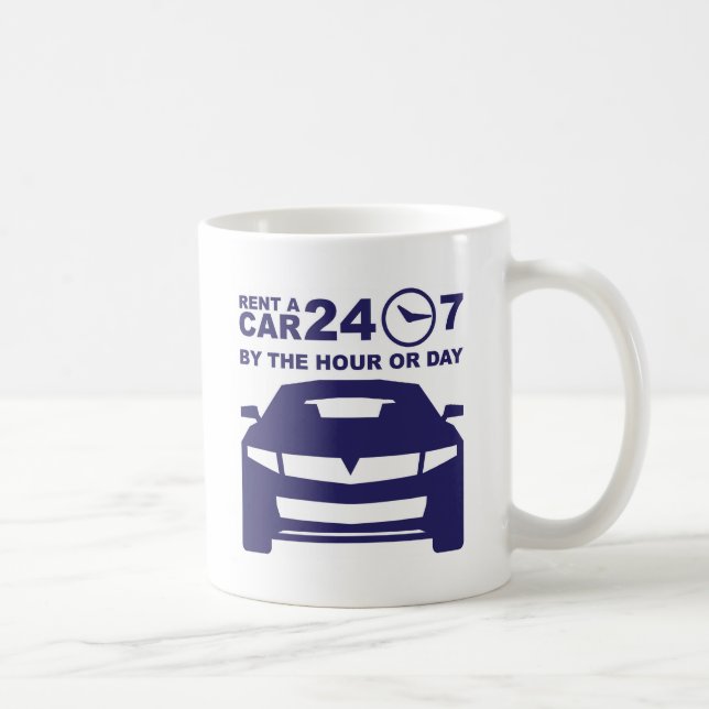 Car rentals by the hour or day 24-7 coffee mug (Right)