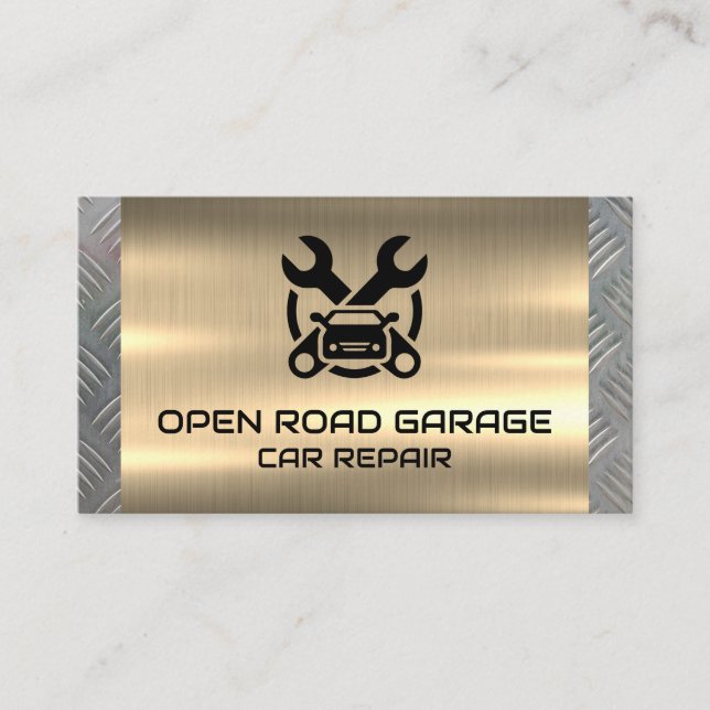 Car Repair Logo | Mechanic Shop Business Card (Front)
