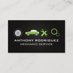Car Repair Logos   Carbon Fibre Background Business Card