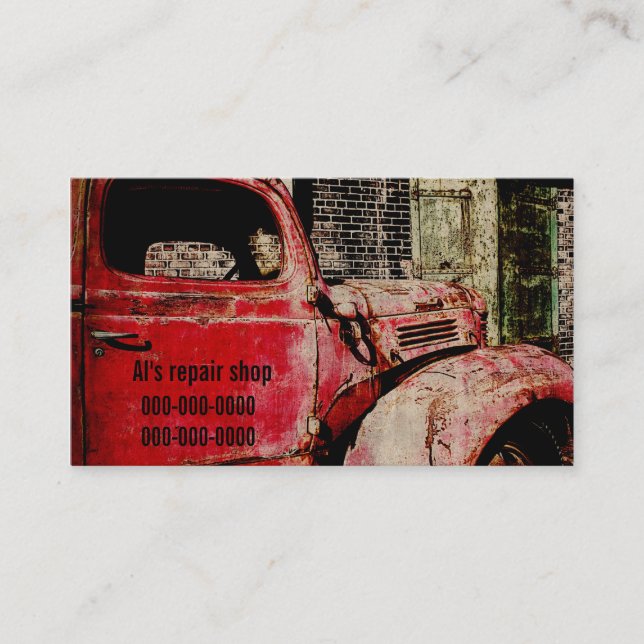 Car repair shop business card template (Front)