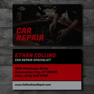 Car Repair Specialist Custom Business Card