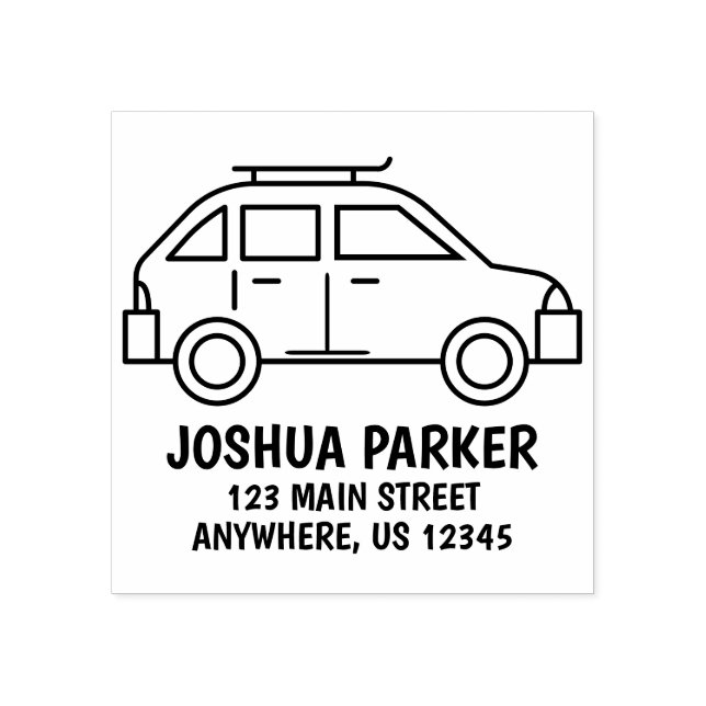Car Return Address Personalised Rubber Stamp (Imprint)