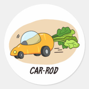 Car-rod Funny Carrot Pun Classic Round Sticker