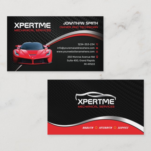 Car Sale, Auto Repair, Car Repair, Mechanic works Business Card (Front/Back)