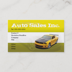 Car Sales, Auto Sales Business Card