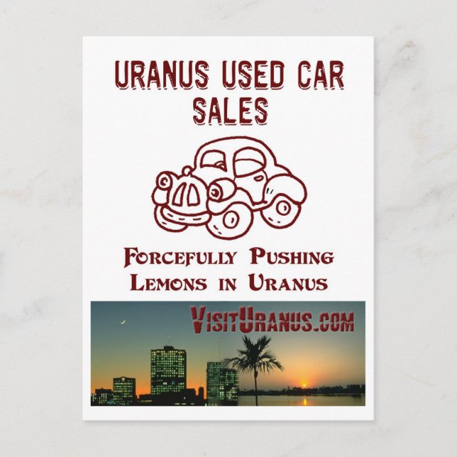 Car Sales Postcard (Front)