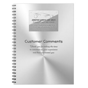 Car Sales Showroom Customer Comments - faux metal Notebook