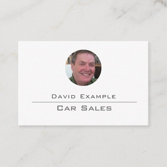 Car Sales with Photo of Holder Business Card (Front)