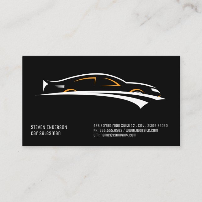 Car Salesman | Car Icon Business Card (Front)