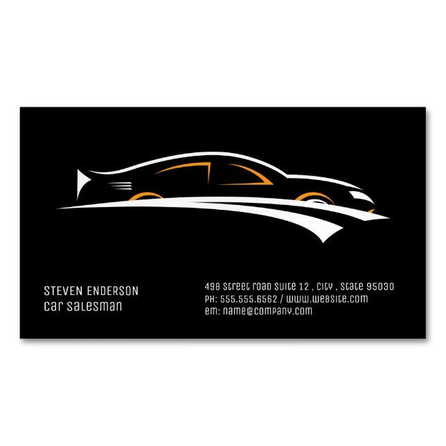 Car Salesman | Car Icon Magnetic Business Card (Front)