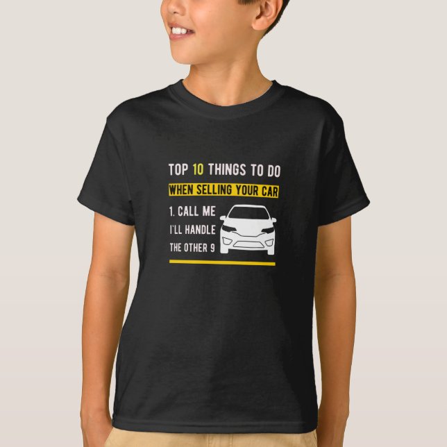 Car salesman gift for auto seller who love cars T-Shirt (Front)