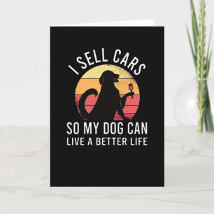Car Salesman Gift for Auto Seller with Dog Card