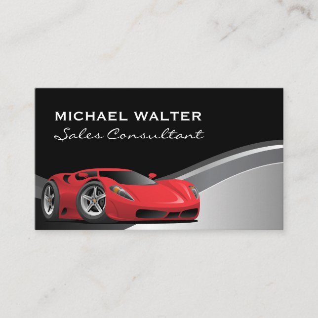 Car Salesman | Sports Car Business Card (Front)