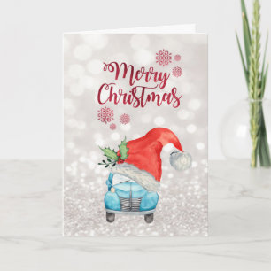 Car Santa Hat,Bokeh Holiday Card