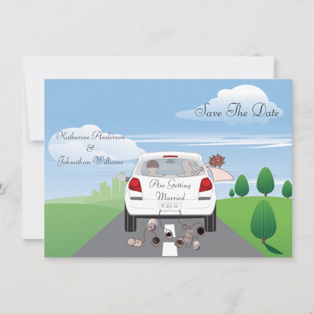 Car Save the Date Announcement (Front)