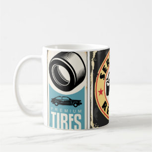 Car service and repair retro signs collection. Vin Coffee Mug