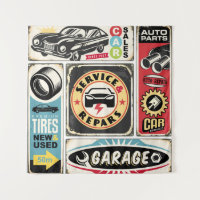 Car service and repair retro signs collection. Vin