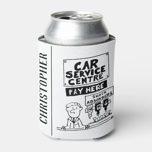 Car Service Centre Mechanics and Shock Absorbers Can Cooler (Can Front)