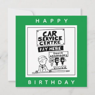 Car Service Centre Mechanics and Shock Absorbers. Card