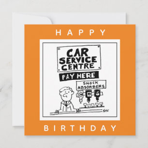 Car Service Centre Mechanics and Shock Absorbers. Card