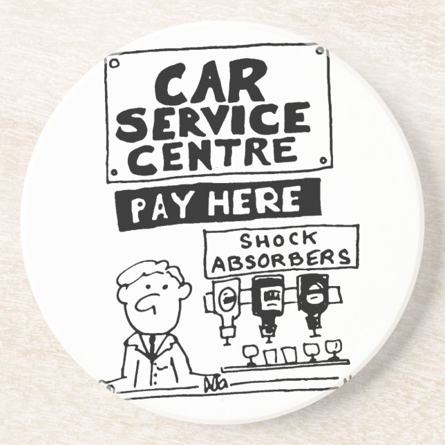 Car Service Centre Mechanics and Shock Absorbers Coaster (Front)