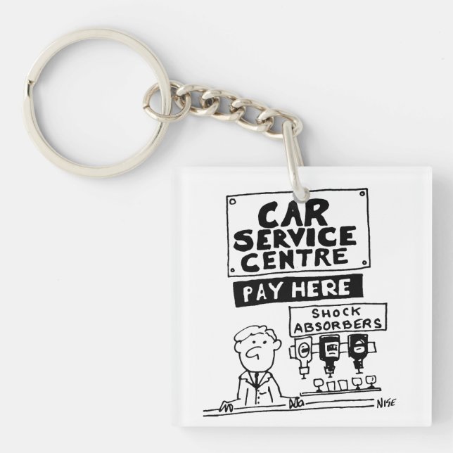 Car Service Centre Mechanics and Shock Absorbers Key Ring (Front)