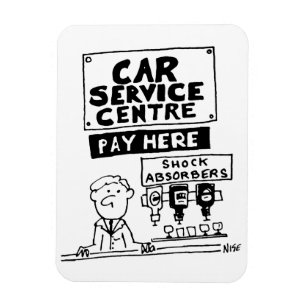 Car Service Centre Mechanics and Shock Absorbers Magnet