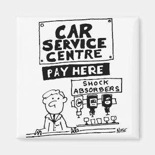 Car Service Centre Mechanics and Shock Absorbers Magnet