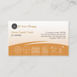 Car Service Icons Orange Business Card