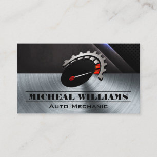 Car Service   Odometer Logo   Mechanic Business Card