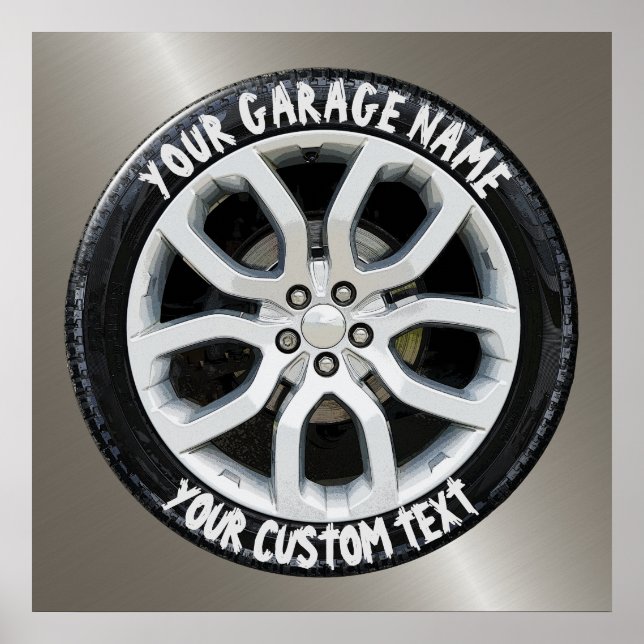 Car Service Repair Garage Owner Tire Wheel Custom Poster (Front)