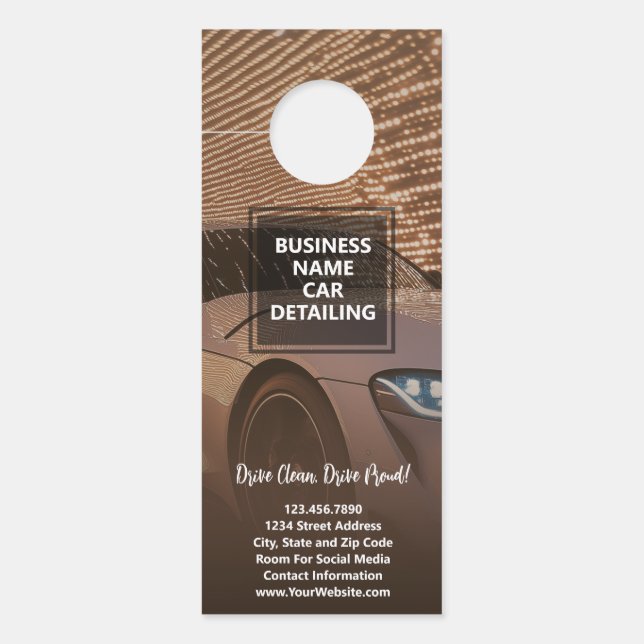 Car Services - Detailing, Audio and Other Services Door Hanger (Front)