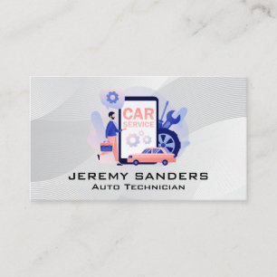 Car Services   Wheels Wrenches   Mechanic Business Card