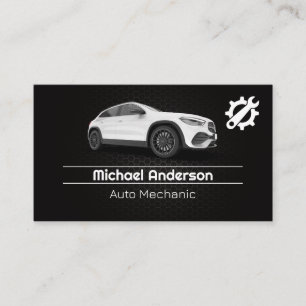 Car Services Wrench Logo White Automobile Business Card