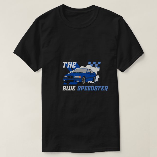 Car-Shirt The Blue Speedster T-Shirt (Design Front)