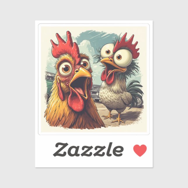 “Car Show Glam” Cheesy Chickens Vinyl Sticker (Sheet)