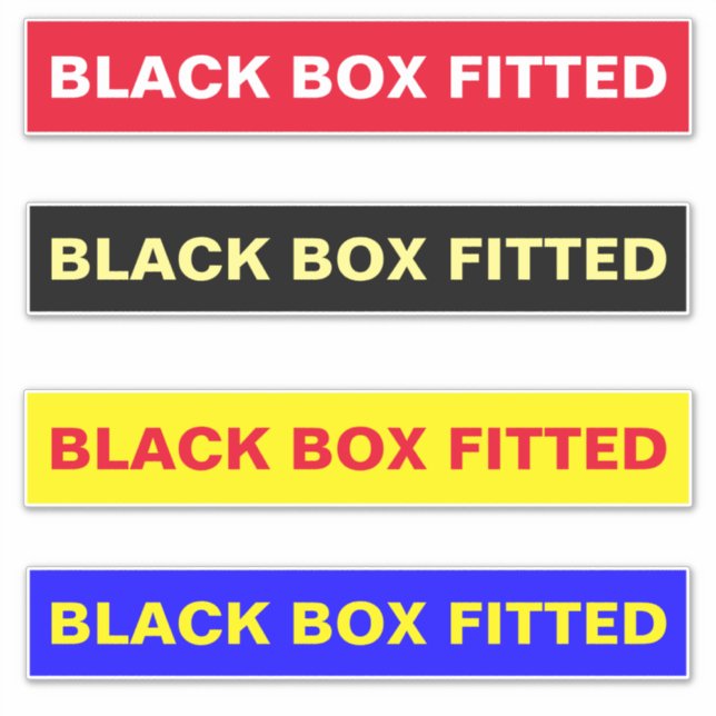 CAR SIGNS: BLACK BOX FITTED STICKERS (Front)