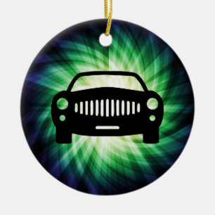 Car Silhouette; Cool Ceramic Tree Decoration