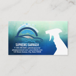 Car Soap Bubbles   Soapy Spray Bottle Business Card
