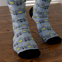 Car Socks Lapis Grey Figaro Car Pattern Monogram