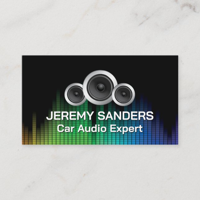 Car Speakers | Colourful Sound Equalizer Business Card (Front)