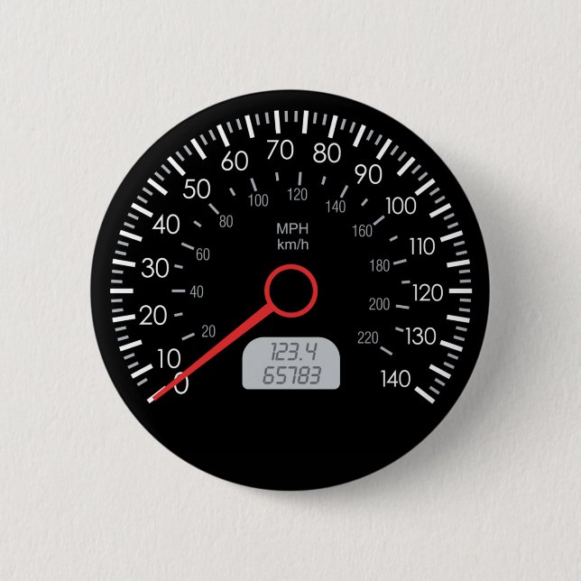 CAR SPEEDOMETER 6 CM ROUND BADGE (Front)
