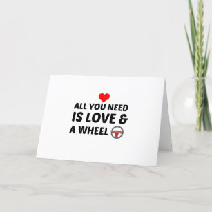 CAR STEERING AND LOVE HOLIDAY CARD