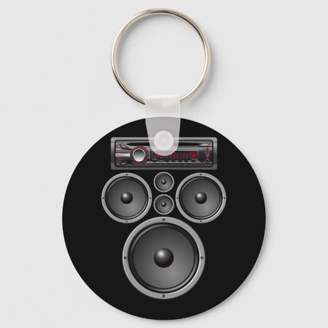 CAR STEREO SPEAKERS SYSTEM AUDIO HALLOWEEN COSTUME KEY RING (Front)