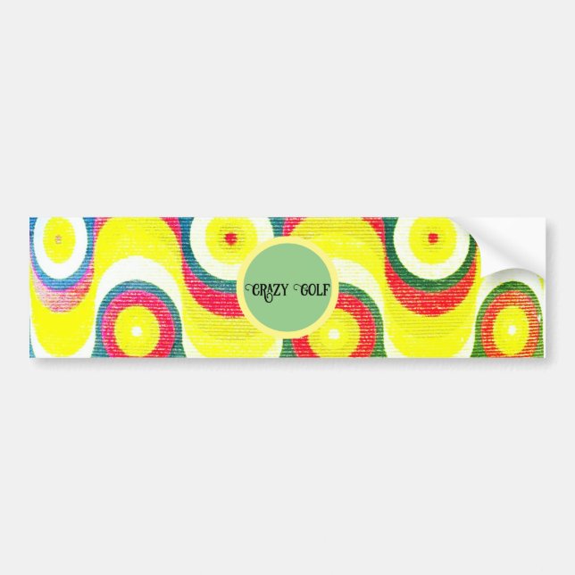 CAR STICKER LABEL CRAZY GOLF STYLE  (Front)