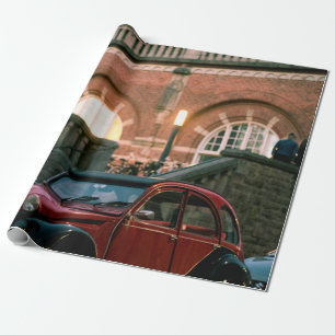 Car street old vintage style road wrapping paper
