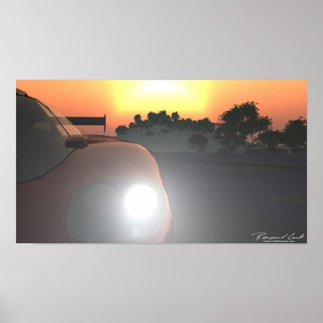 Car Sunset Poster (Front)